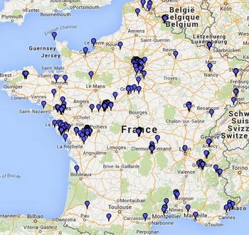 Carte des caches 