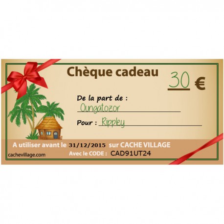 Chèque cadeau - Valeur 30€