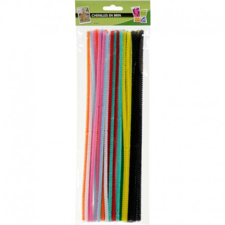 CHENILLE Ø 6mm - 45 Brins De 9 Couleurs Assorties