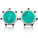 Atlantis Geocoin Foggy Silver Emerald
