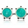 Atlantis Geocoin Foggy Silver Emerald