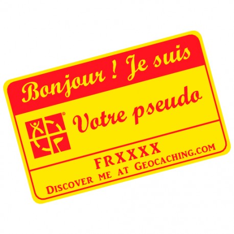 Badge Pseudo GC traçable personnalisé - JAUNE/ROUGE
