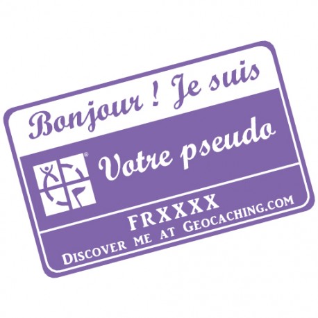 Badge Pseudo GC traçable personnalisé - VIOLET/BLANC