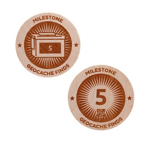 Milestone Wooden Nickel SWAG Coin - 5 Finds