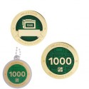 Milestone Geocoin and Tag Set - 1000 Finds (2 Trackables)