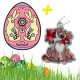 Spécial PÂQUES - Easter Egg Geocoin + Tracker Gives Flowers Trackable Tag