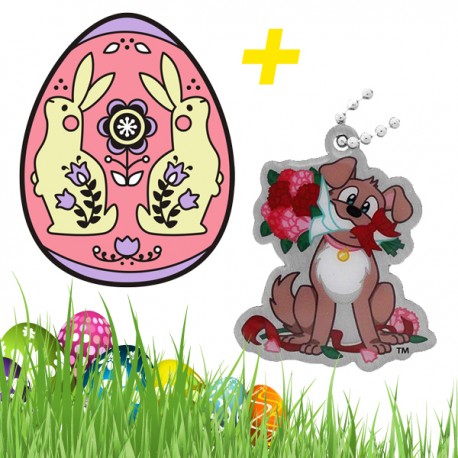 Spécial PÂQUES - Easter Egg Geocoin + Tracker Gives Flowers Trackable Tag