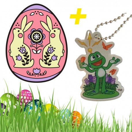 Spécial PÂQUES - Easter Egg Geocoin + Spring Travel Tag Signal the Frog®
