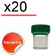 Micro Bouchon vissant 30ml Couvercle vert - Lot de 20