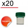 Micro Bouchon vissant 30ml Couvercle vert - Lot de 20