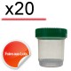 Micro Bouchon vissant 80ml Couvercle vert - Lot de 20