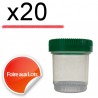 Micro Bouchon vissant 80ml Couvercle vert - Lot de 20