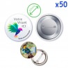 Badges personnalisés 32mm - Lot de 50