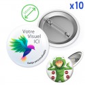Badges personnalisés 56mm - Lot de 10
