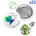 Badges personnalisés 56mm - Lot de 25