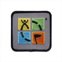 Geocaching Logo Patch - Four Color on Grey