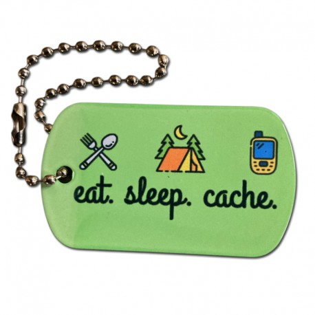 eat. sleep. cache. Travel Tag