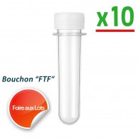 Pet Tube FTF 12cm (Bouchon blanc) - Lot de 10