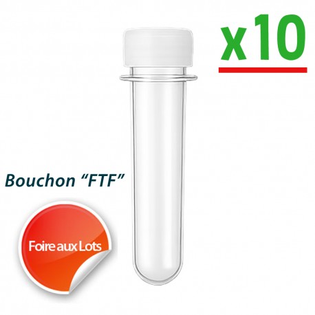 Pet Tube FTF 12cm (Bouchon blanc) - Lot de 10