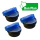 Galette noire/bleue 300ml - Lot de 3