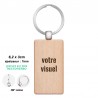 Porte-clés en bois personnalisé - Rectangle