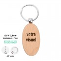 Porte-clés en bois personnalisé - Ovale