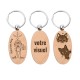 Porte-clés en bois personnalisé - Ovale