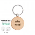 Porte-clés en bois personnalisé - Rond