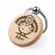 Porte-clés en bois personnalisé - Rond