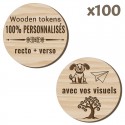 Wooden Tokens personnalisés - Lot de 100