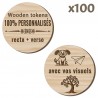 Wooden Tokens personnalisés - Lot de 100