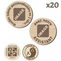 Wooden Tokens avec assistant - Lot de 20