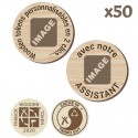 Wooden Tokens avec assistant - Lot de 50