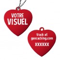 Travel Tag Cœur personnalisé - Rouge