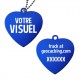 Travel Tag Cœur personnalisé - Bleu marine