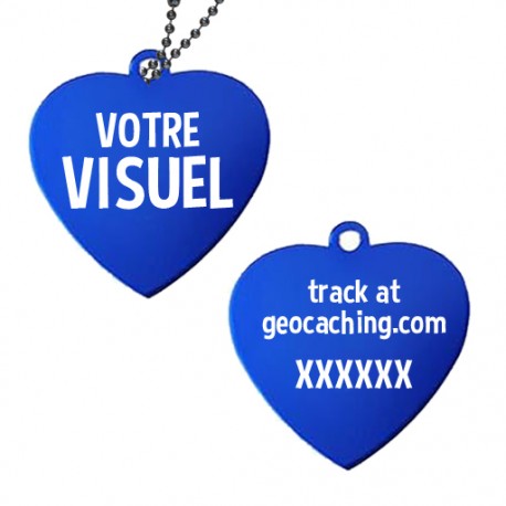 Travel Tag Cœur personnalisé - Bleu marine