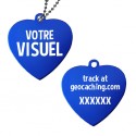 Travel Tag Cœur personnalisé - Bleu marine