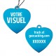 Travel Tag Cœur personnalisé - Bleu clair