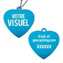 Travel Tag Cœur personnalisé - Bleu clair