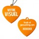 Travel Tag Cœur personnalisé - Orange