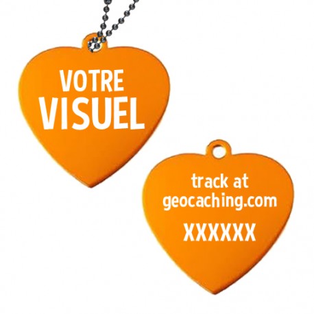 Travel Tag Cœur personnalisé - Orange