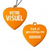 Travel Tag Cœur personnalisé - Orange