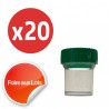Micro Bouchon vissant 30ml Couvercle vert - Lot de 20