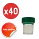 Micro Bouchon vissant 30ml Couvercle vert - Lot de 40