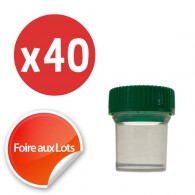 Micro Bouchon vissant 30ml Couvercle vert - Lot de 40