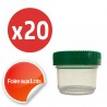 Micro Bouchon vissant 50ml Ø4,5 x 4 cm Couvercle vert - Lot de 20