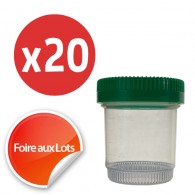 Micro Bouchon vissant 80ml Couvercle vert - Lot de 20