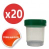 Micro Bouchon vissant 80ml Couvercle vert - Lot de 20