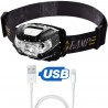 Lampe frontale LED 7000Lm rechargeable par USB